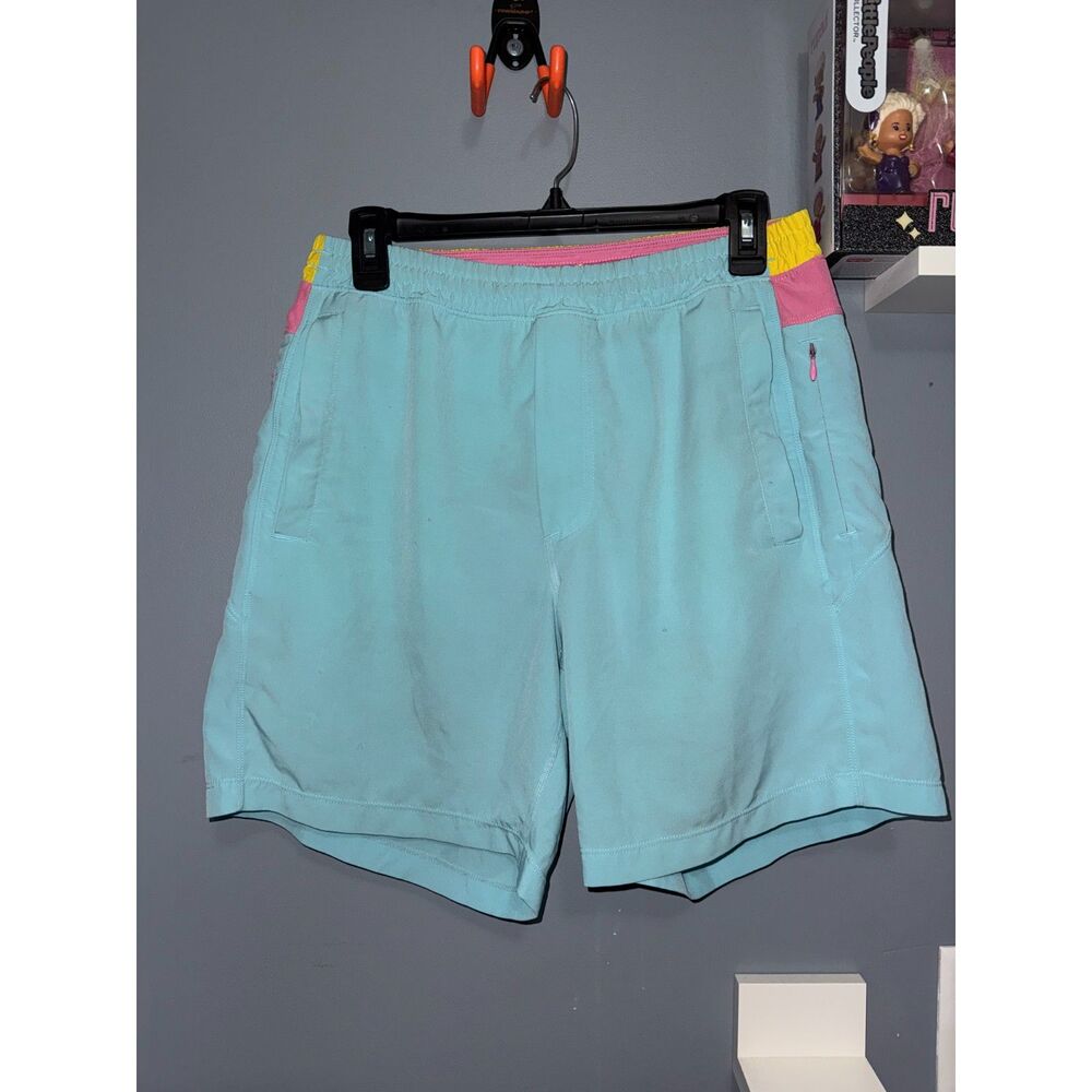 Mens Birddogs Colorblock Pink/Blue/Yellow Shorts W/Liner | Size Medium